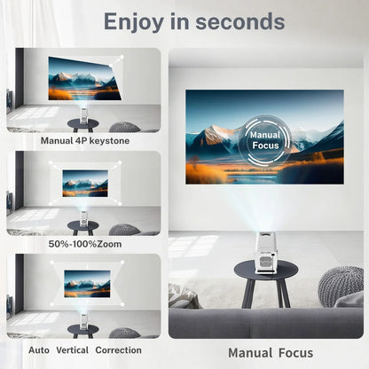 Smart Mini Projector with WiFi & BT  Outdoor