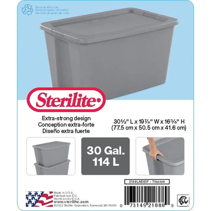 30 Gallon Storage Bin Stackable Container with Lid
