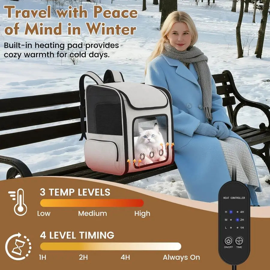 Expandable Cat Carrier Backpack for Cats and Small Dogs
