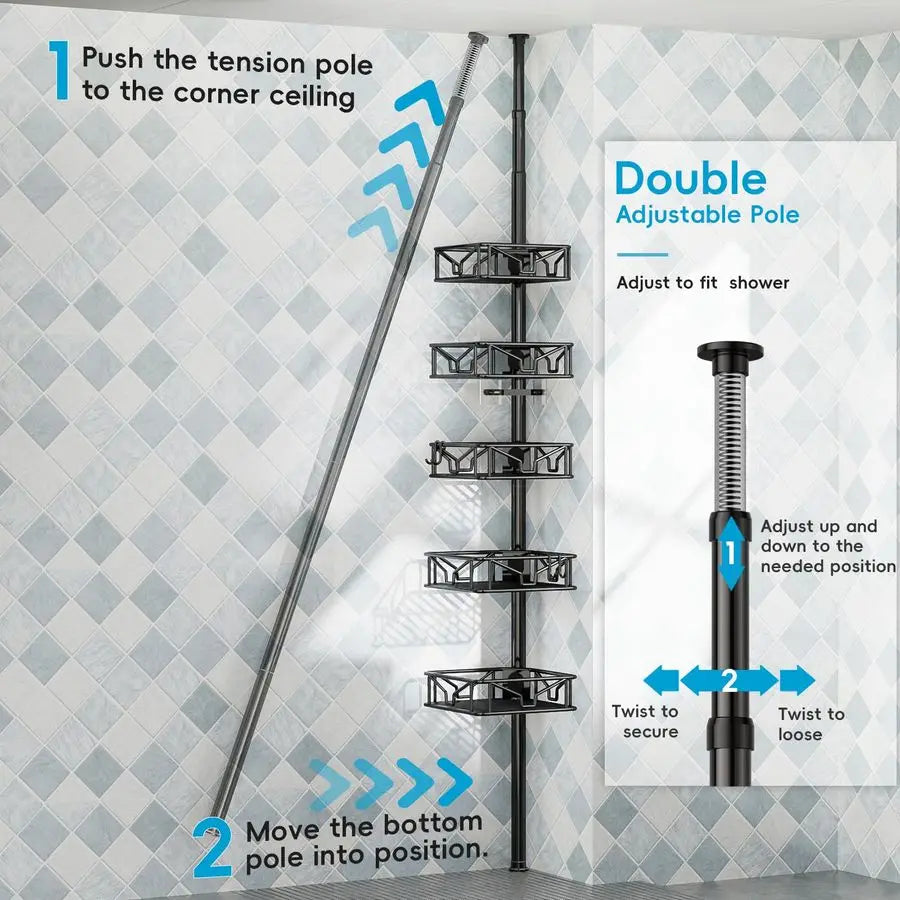 Corner Caddy Rustproof Tension Pole