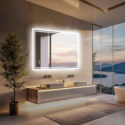 Mirror with Lights, Anti-Fog, & Dimmable