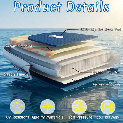 Inflatable Paddle Board with Premium Accessories, Suitable for Sea or Lake