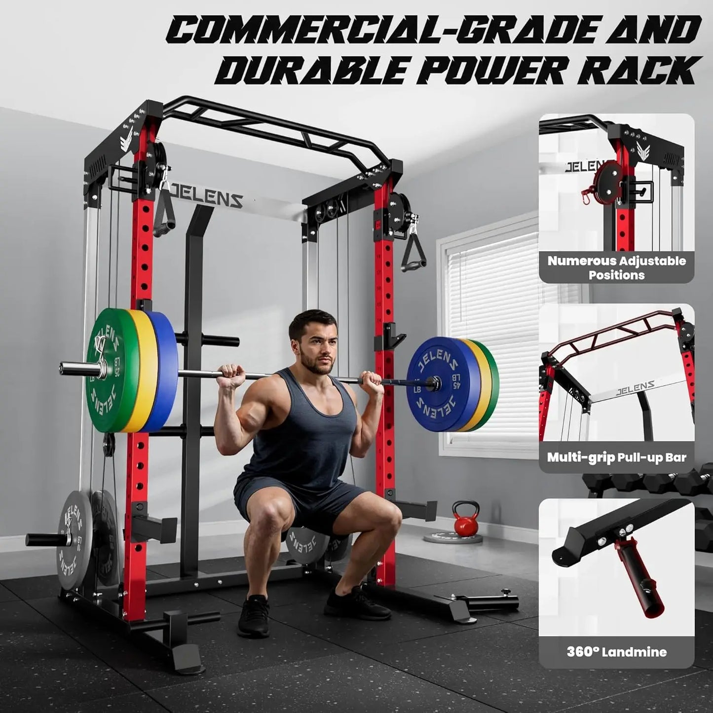 Power Rack with Dual Pulley System