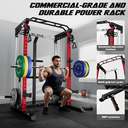 Power Rack with Dual Pulley System