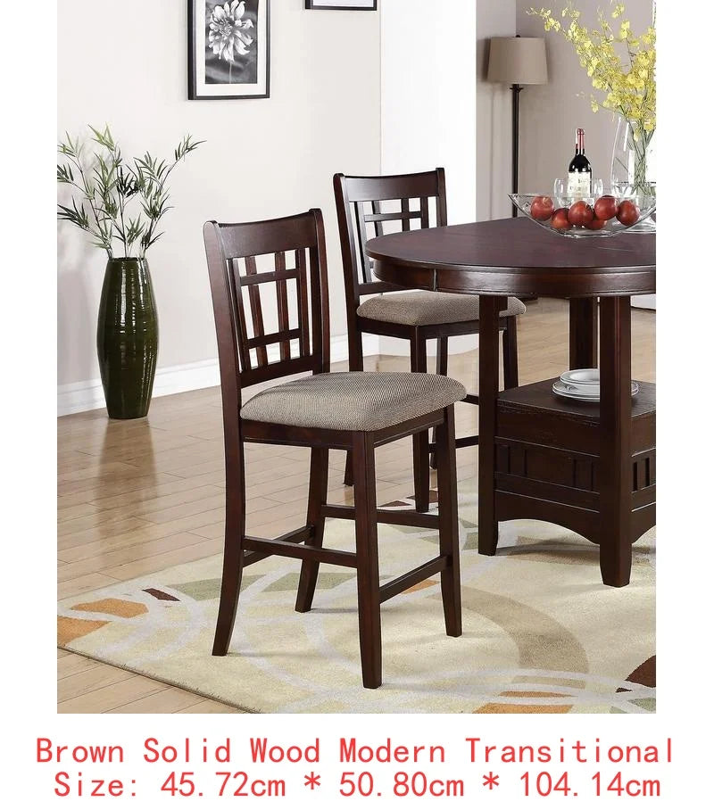 Counter Height Dining Set, Round Table with 4 Side Chairs