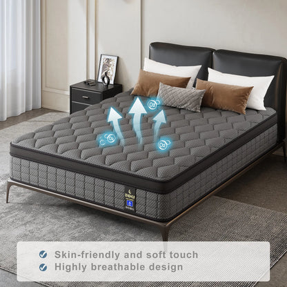 12"14""Gel Memory Foam Hybrid Pocket Spring Mattress For Back Pain Relief Twin Full Queen King Mattress In A Box Medium Firm