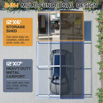 Metal Carport Storage Shed