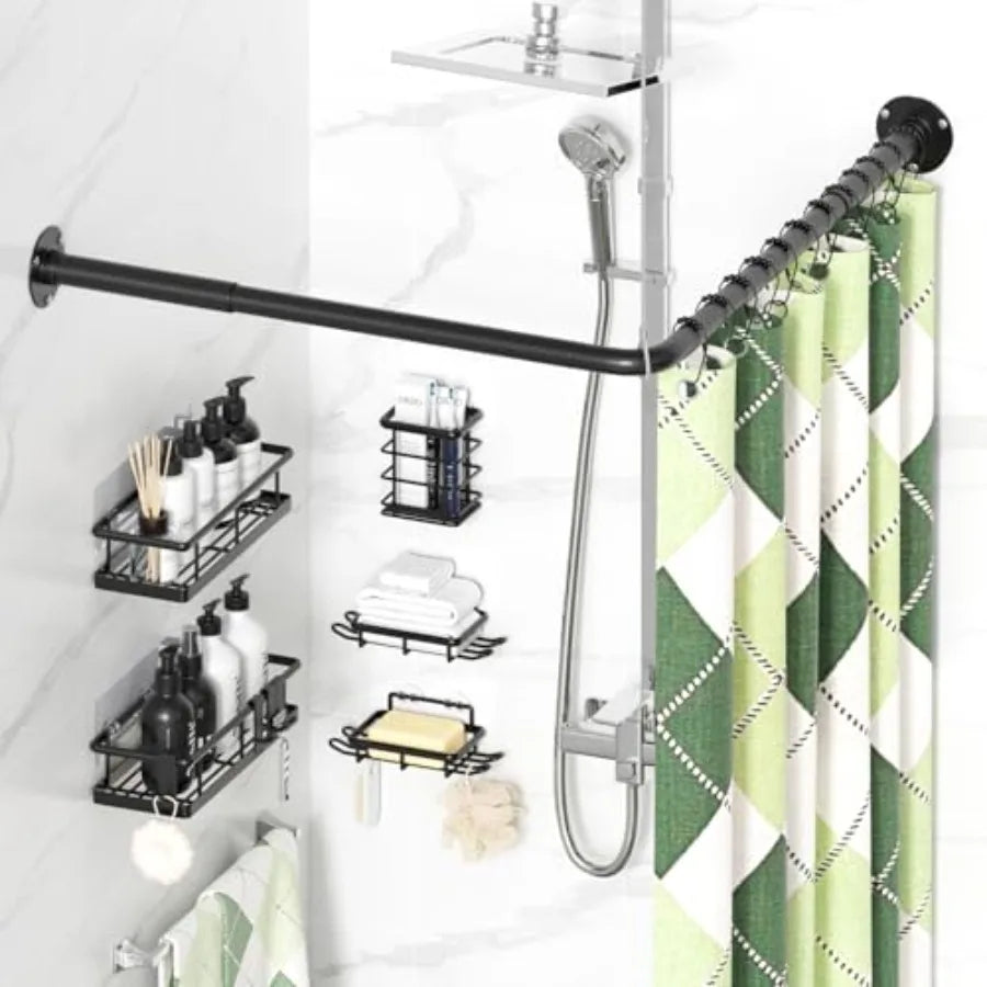 L Shaped Shower Curtain Rods Adjustable