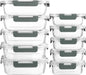 10-Pack Glass Meal Prep Containers with Lids, Airtight, Microwave, Oven, Freezer & Dishwasher safe