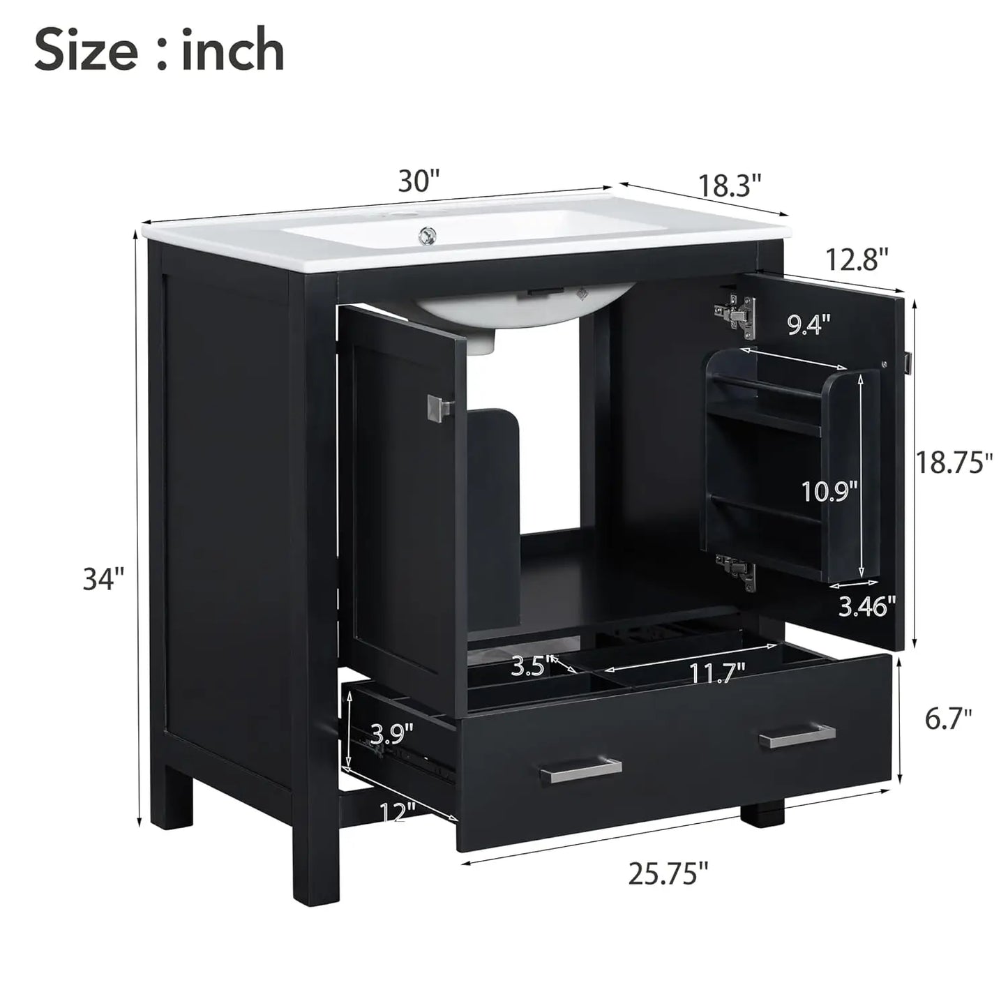 Double Sink Bathroom Vanity Solid Wood