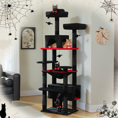 Cat  Tree & Tower for Indoor Cats With Scratching Posts, Hammock, Padded Perches, and Condos