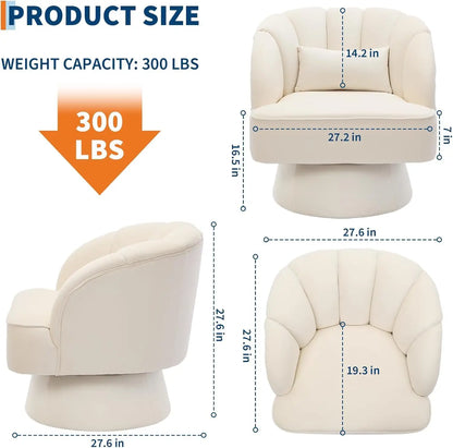 Accent Chair Modern Round with Striped Backrest & Padding