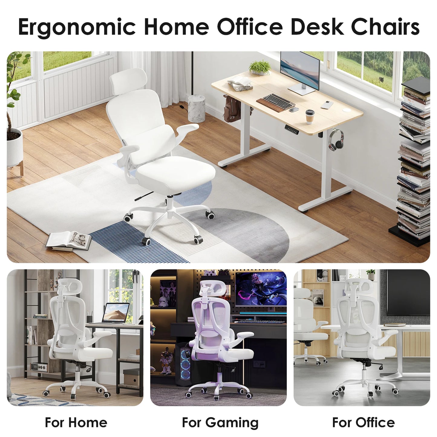 Office Chair with Headrest and Lumbar Support