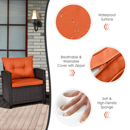 Rattan Furniture Set Orange
