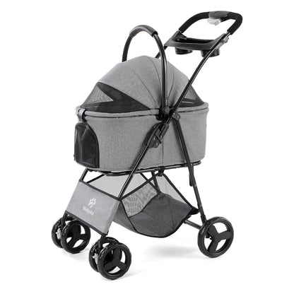 Pet Stroller with Removable Carrier