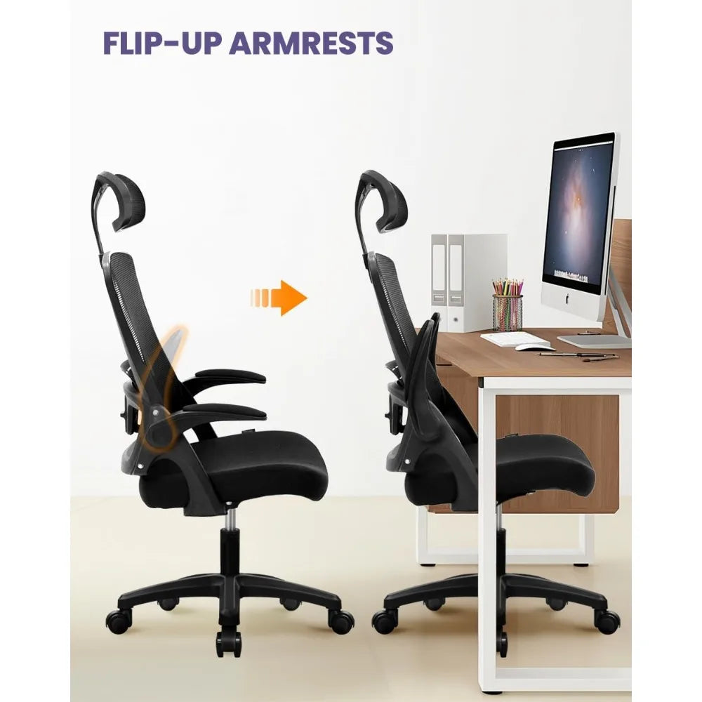 Office Desk Chair High Back Mesh Chair, Adjustable Arms & Lumbar