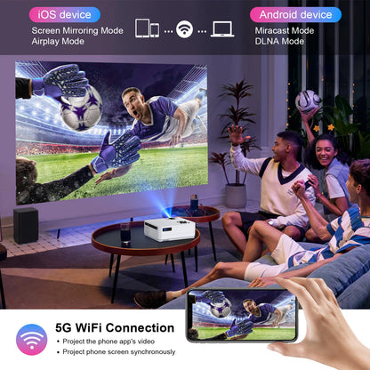 Full HD Movie Projector/300" Display Outdoor Movies, Home Theater