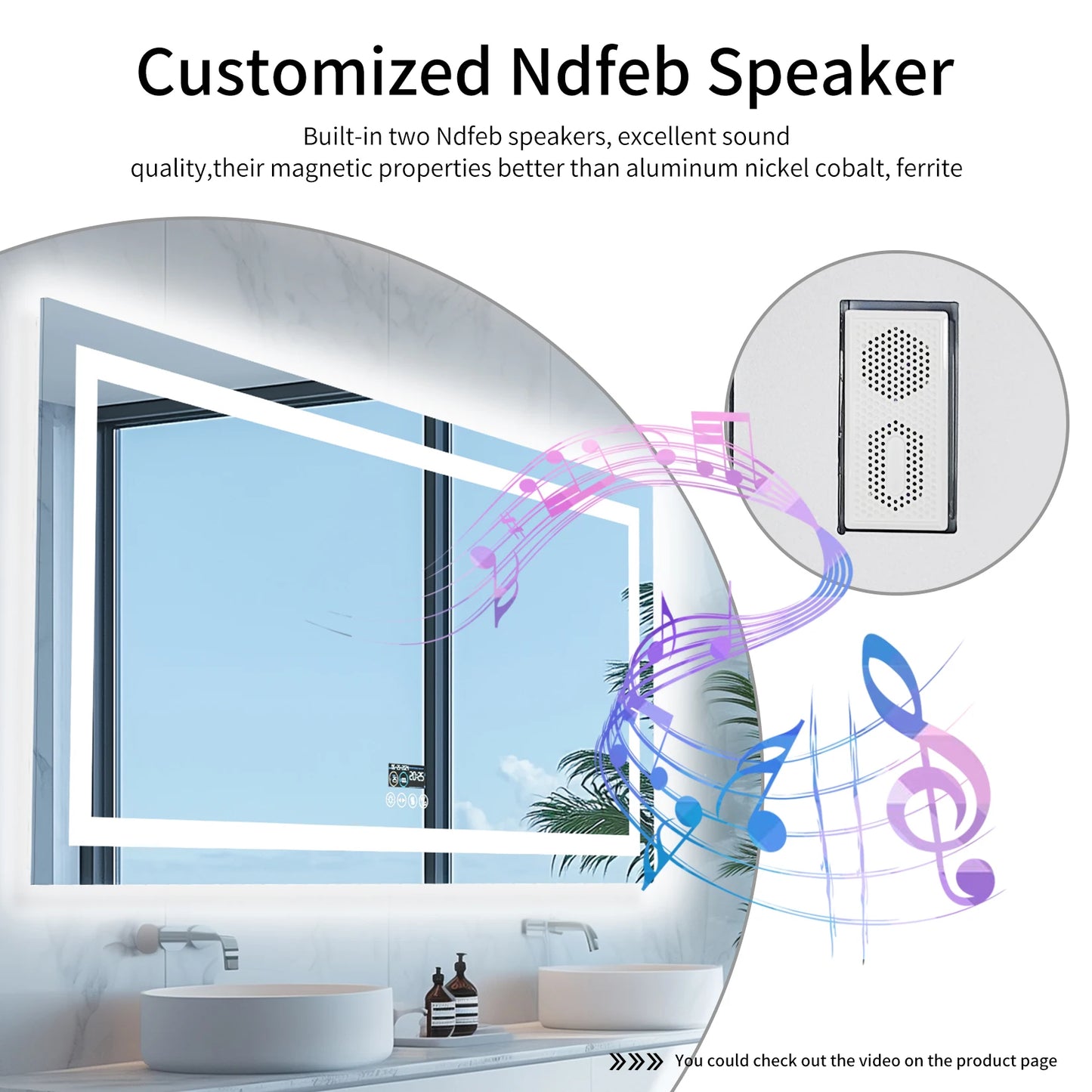 Mirror with Lights, Bluetooth