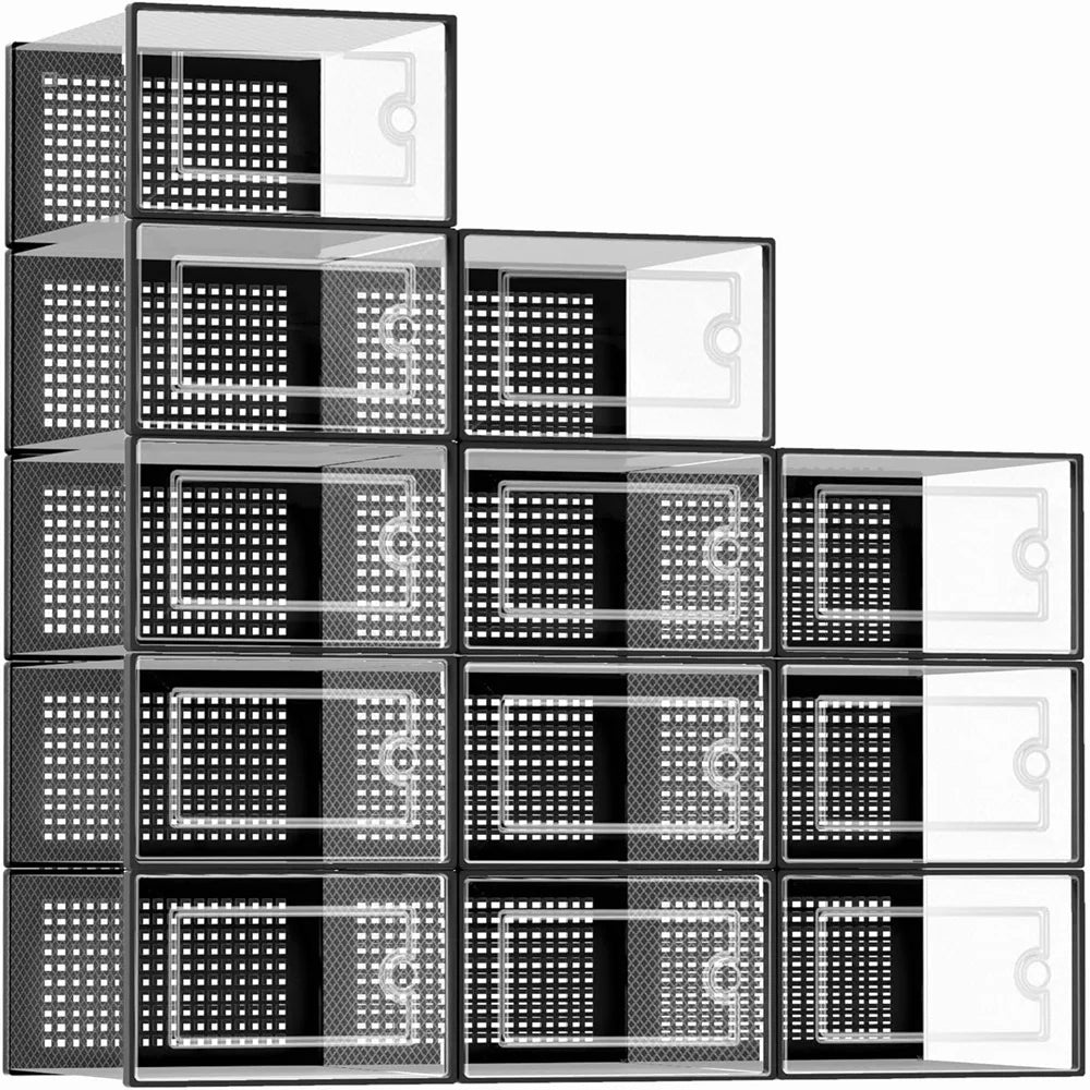 Transparent Plastic Stackable Shoe Storage Boxes