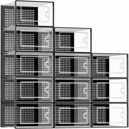 Transparent Plastic Stackable Shoe Storage Boxes