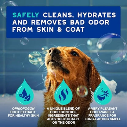 Odor Control Dog Shampoo for Smelly Dogs, Cleans and Hydrates