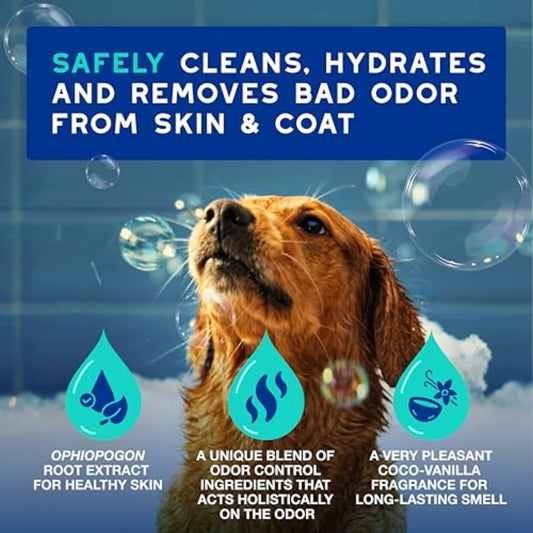 Odor Control Dog Shampoo for Smelly Dogs, Cleans and Hydrates