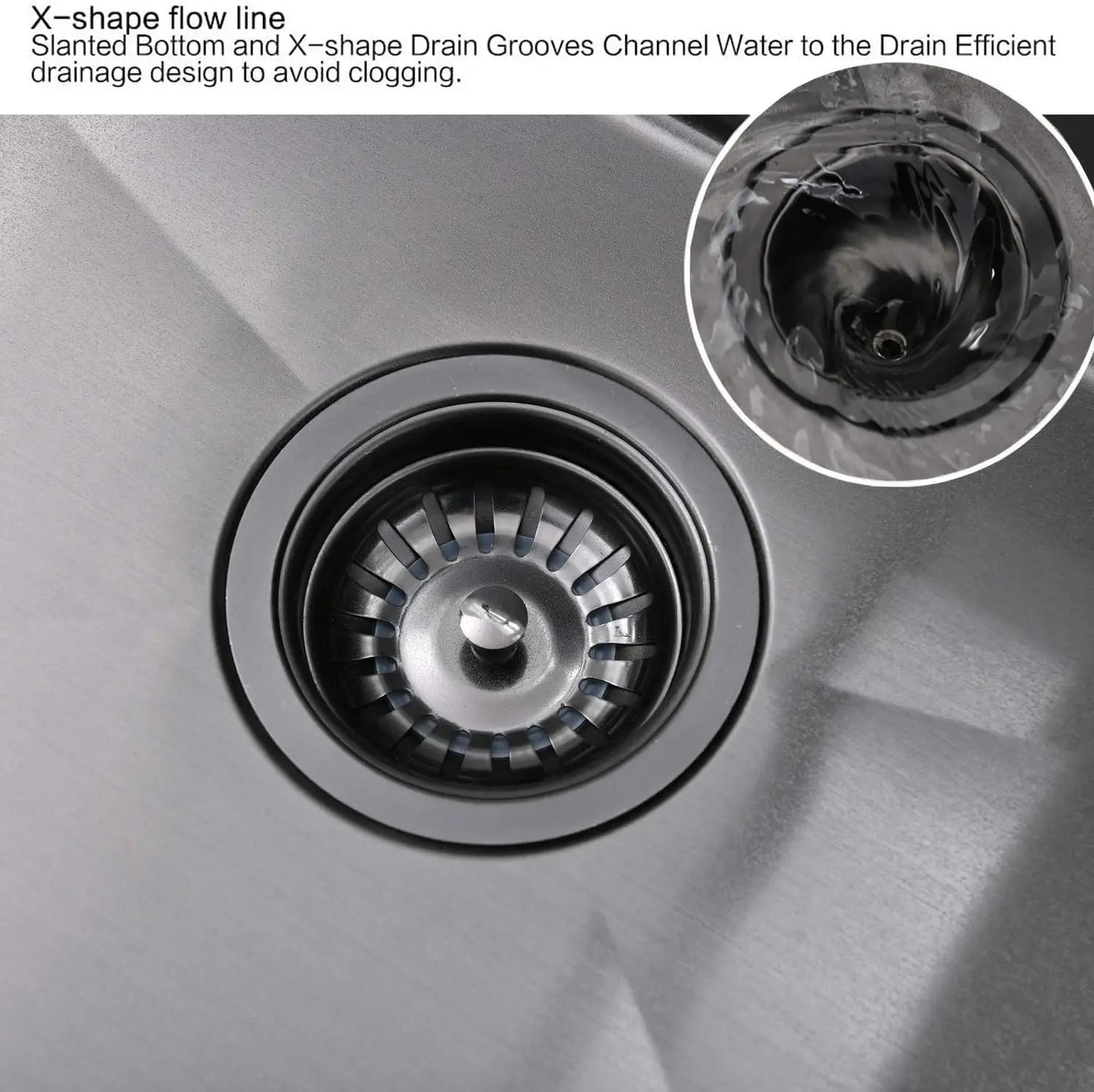 33-Inch Kitchen Sink with Cutting Board and Strainer, Stainless Steel