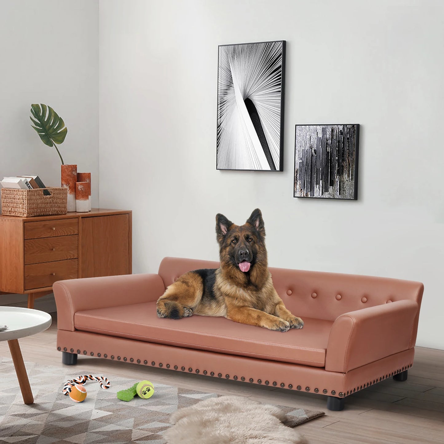 Pet Sofa Bed: Waterproof with Removable Cushion