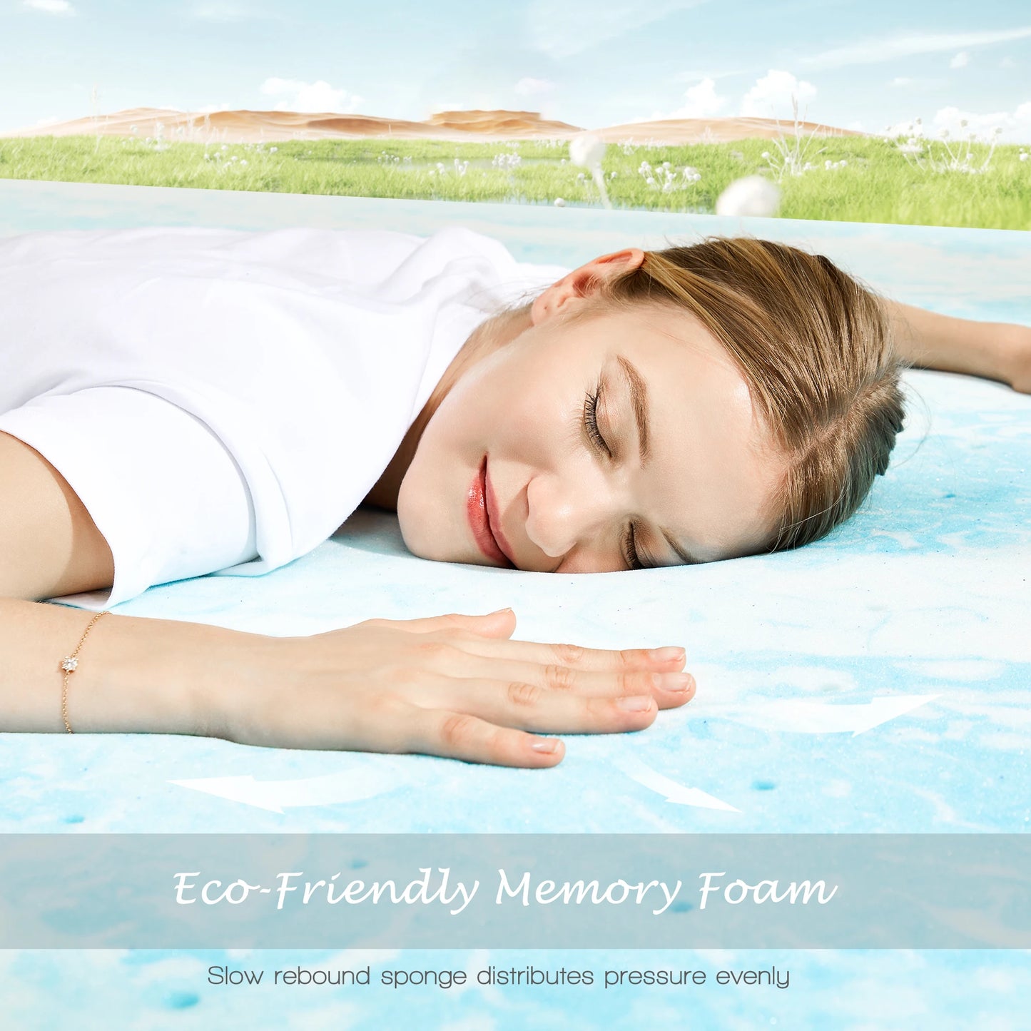 Memory Foam Mattress Topper Thick Gel, Cooling, Soft and Breathable