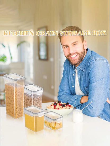 42pcs Sealed food storage containers with LIDS, grain, flour, sugar, labeled