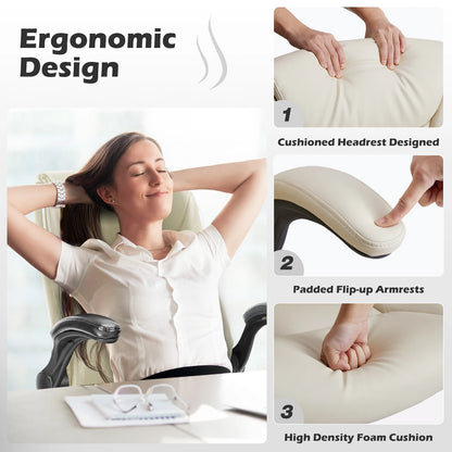 Office Chair with Flip-up Arms, Leather