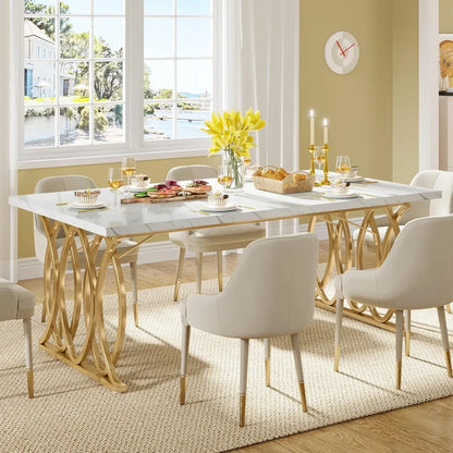 63" Large Kitchen Table for 4-6 People, Rectangular