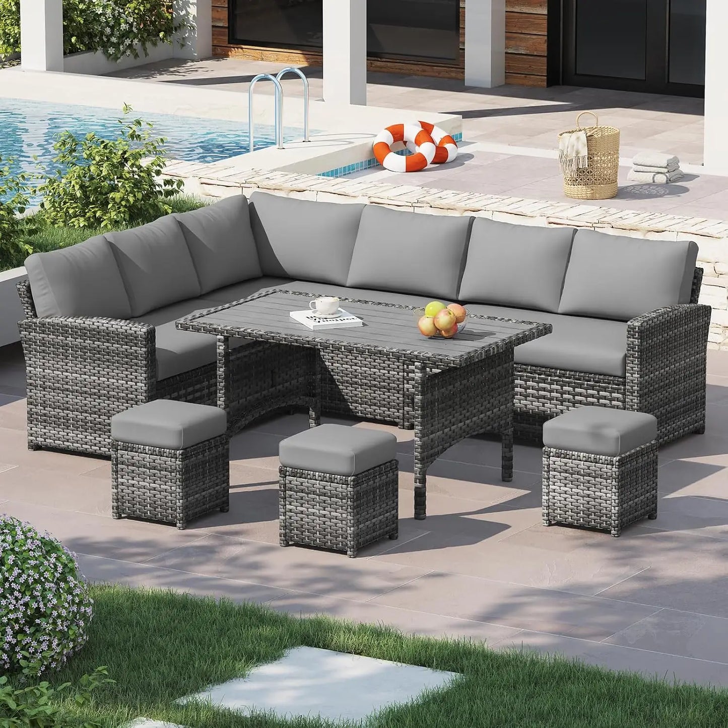 Outdoor Sofa Set, All Weather Wicker