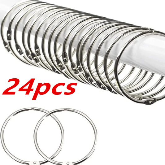 24 Pack Shower Curtain Rings,Rust Proof