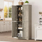 Freestanding Storage Cabinet with 4 Doors and Adjustable Shelves