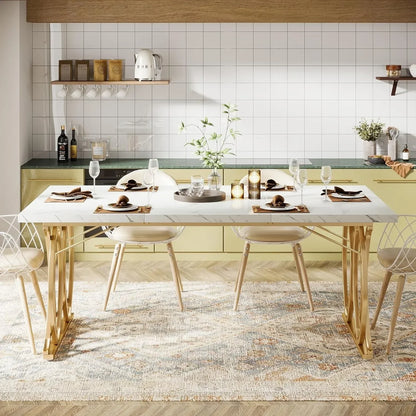 63" Large Kitchen Table for 4-6 People, Rectangular