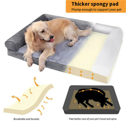 Dog Bed with Removable Washable Cover Soft Sponge Foam