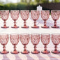 Wine Glasses Set of 12, Unique Pattern High Clear Stemmed Glassware