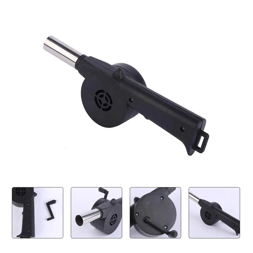 Hand-cranked Air Blower for BBQ Coals