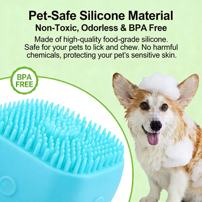 Pet Bath & Massage Brush With Shampoo Storage