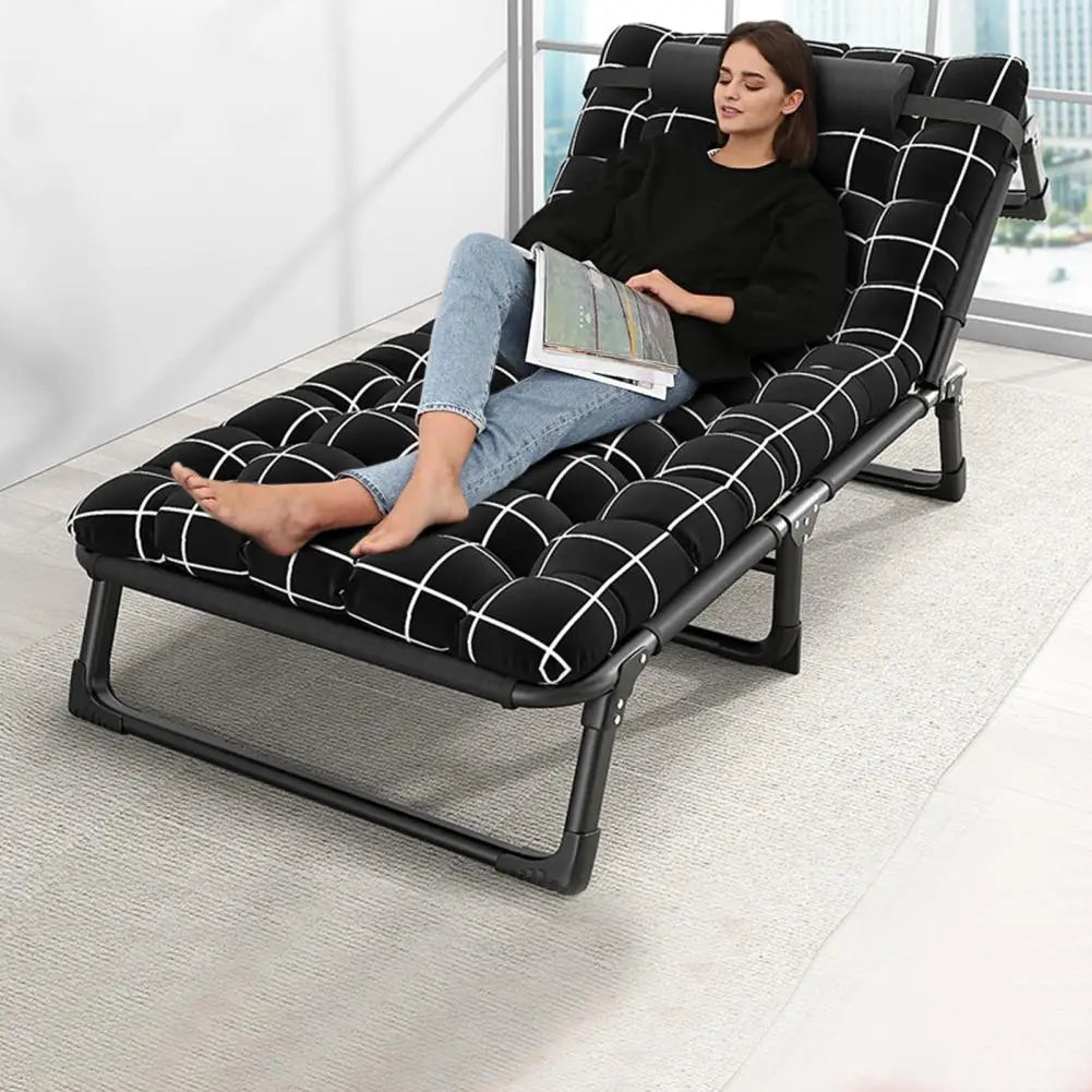 Folding Chaise with Pillow Camping Cot