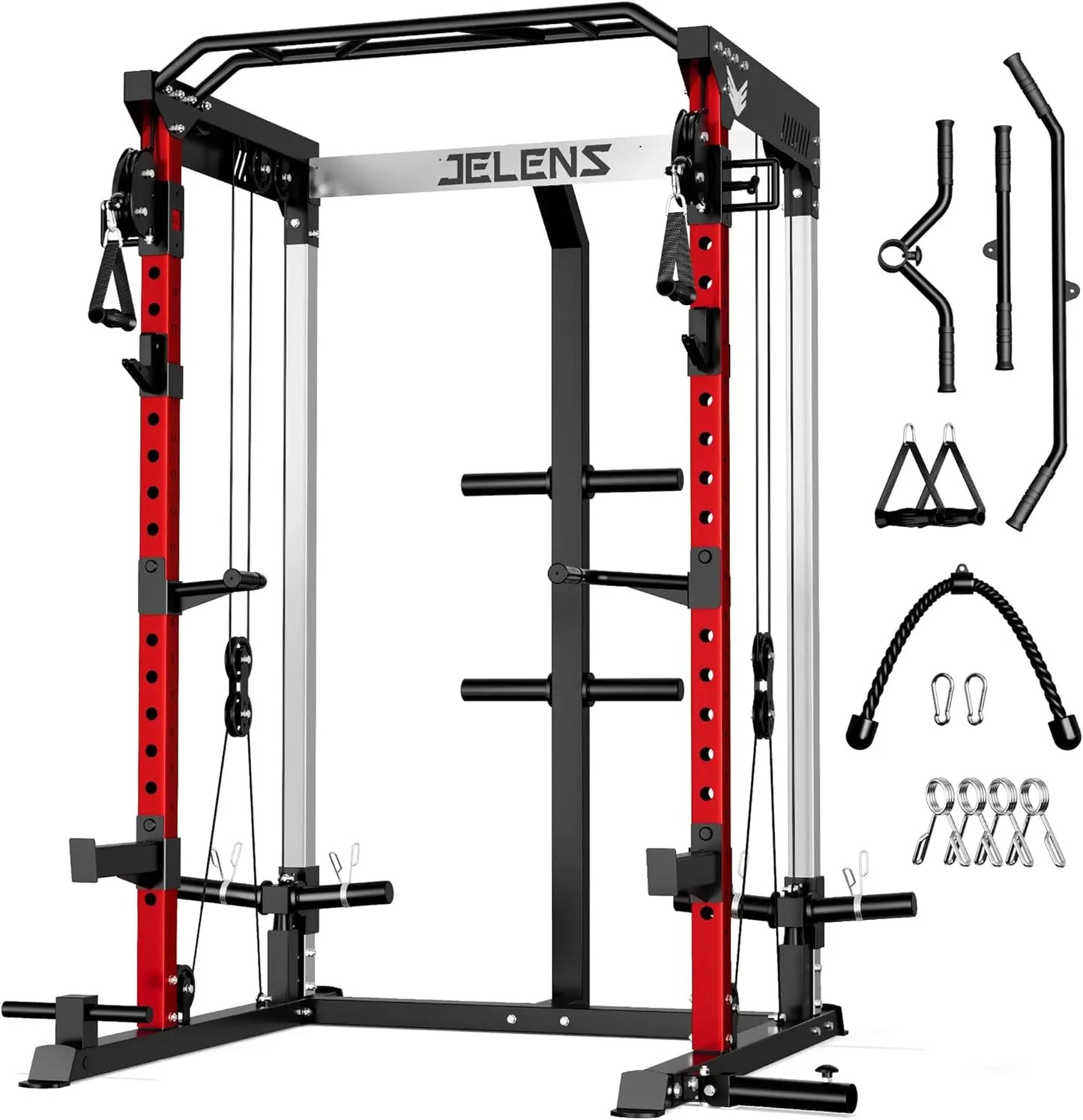 Power Rack with Dual Pulley System
