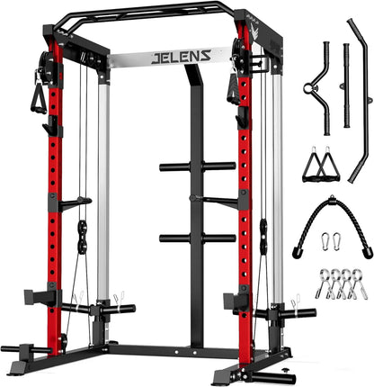 Power Rack with Dual Pulley System