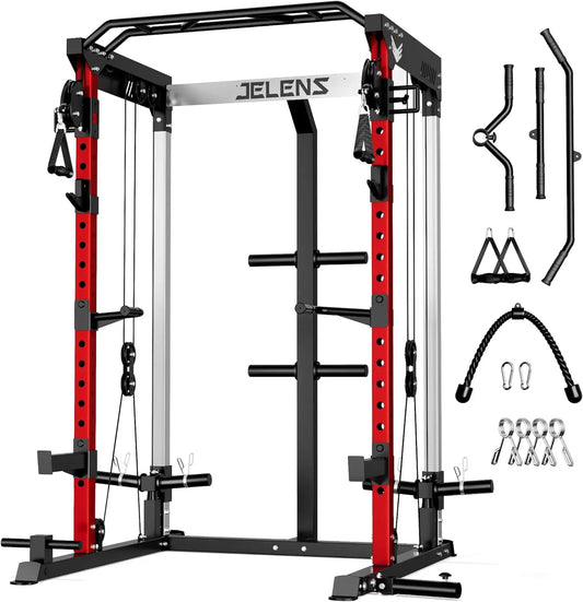 Power Rack with Dual Pulley System