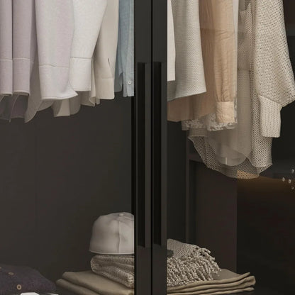 Wooden Large Wardrobe with Hanging Rod & shelves