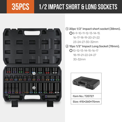 1/2" Drive Deep Impact Socket Set