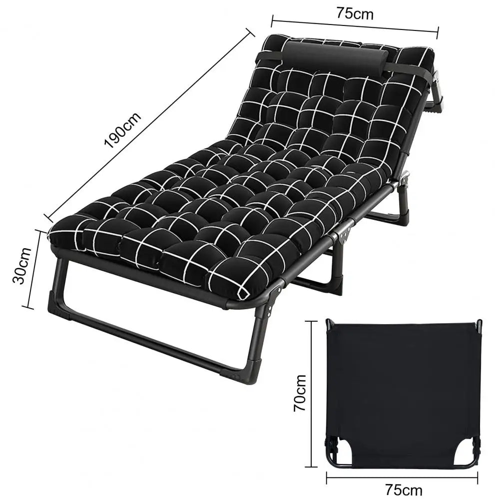 Folding Chaise with Pillow Camping Cot