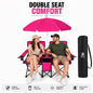 2-Seater  Folding Camping Chair with Built-in Umbrella