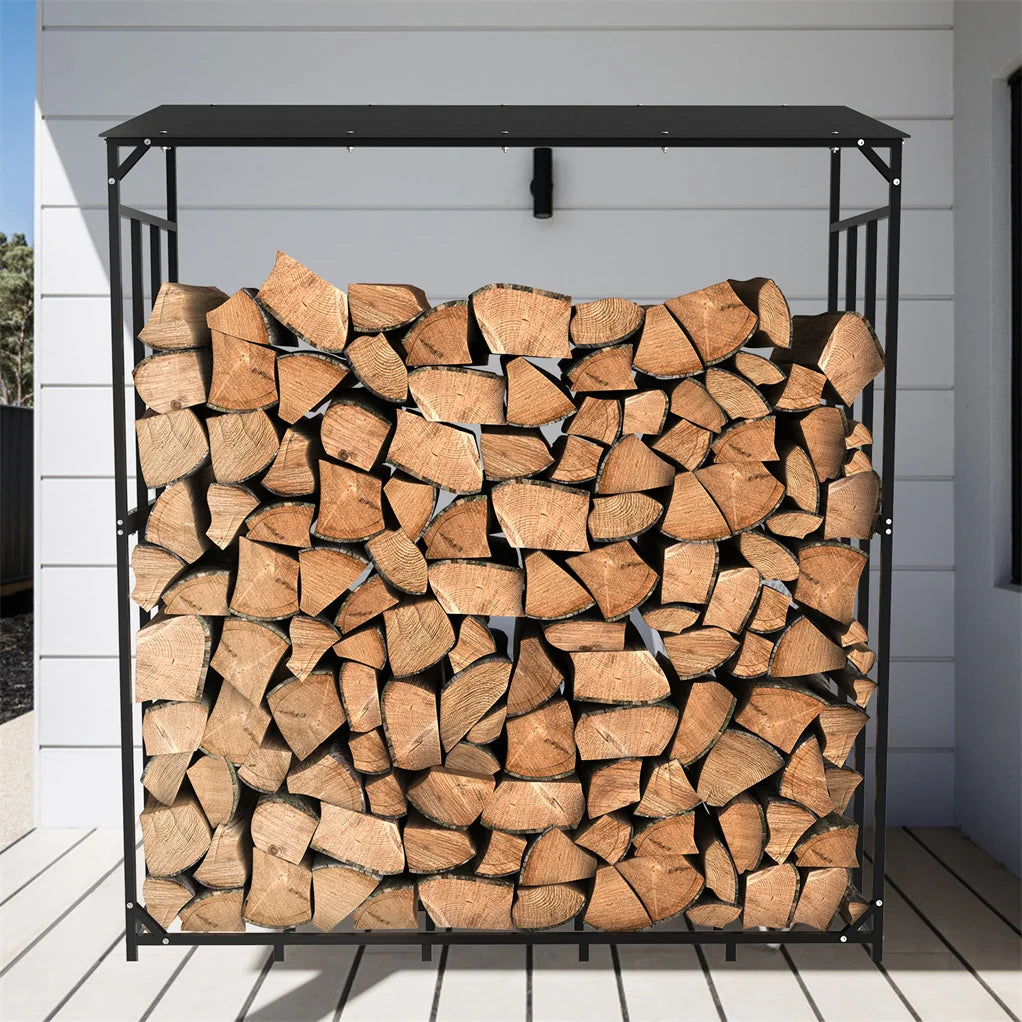 70" Outdoor Metal Firewood Rack