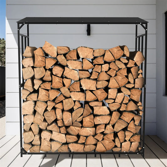 70" Outdoor Metal Firewood Rack